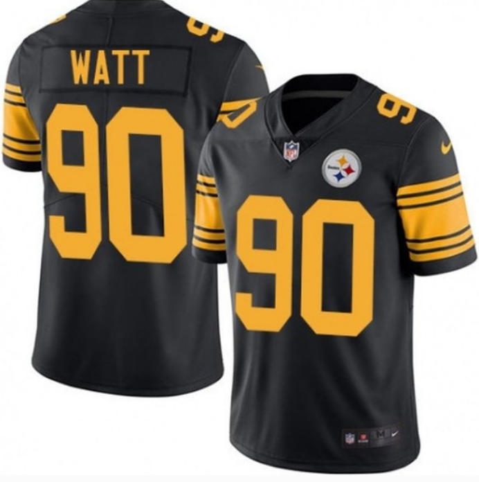 Toddlers Pittsburgh Steelers #90 T. J. Watt Black Color Rush Limited Stitched Jersey